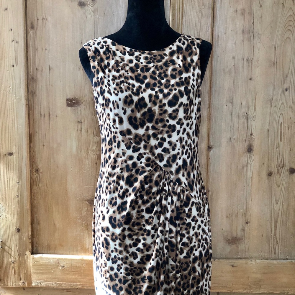 Jones New York Leopard Print Fitted Dress